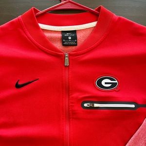 Red Nike UGA 1/4 zip jacket